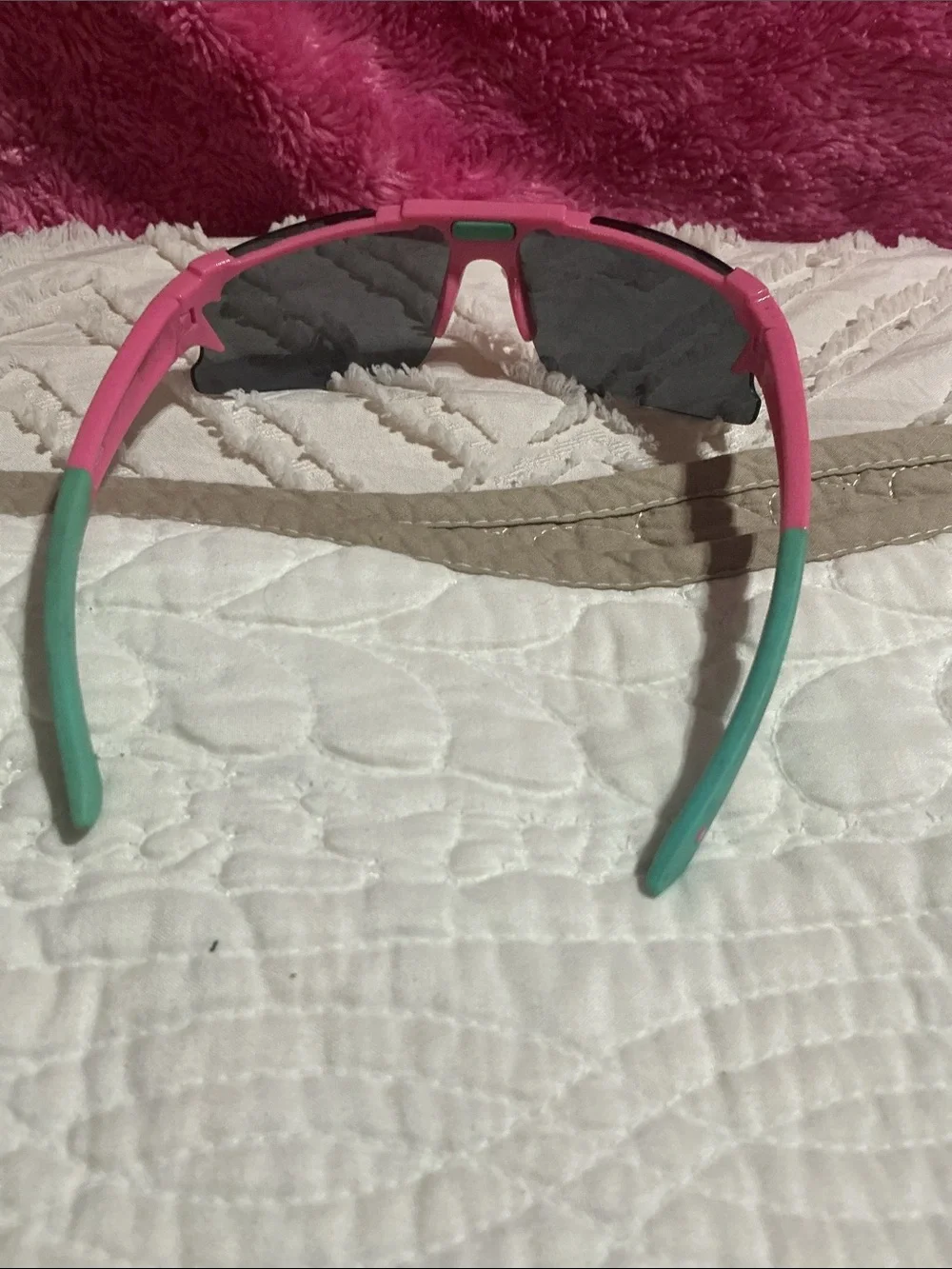Kids Pink & Teal Wraparound Sunglasses - Youth Sport Shades